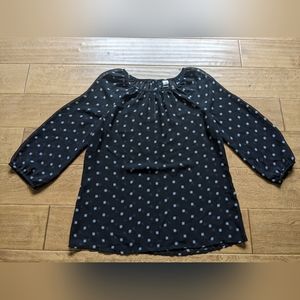 Black medallion print blouse